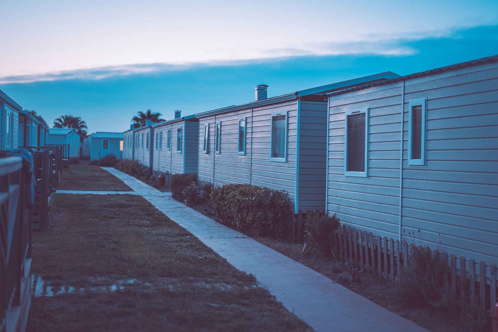 Aerial view of a mobile home park
