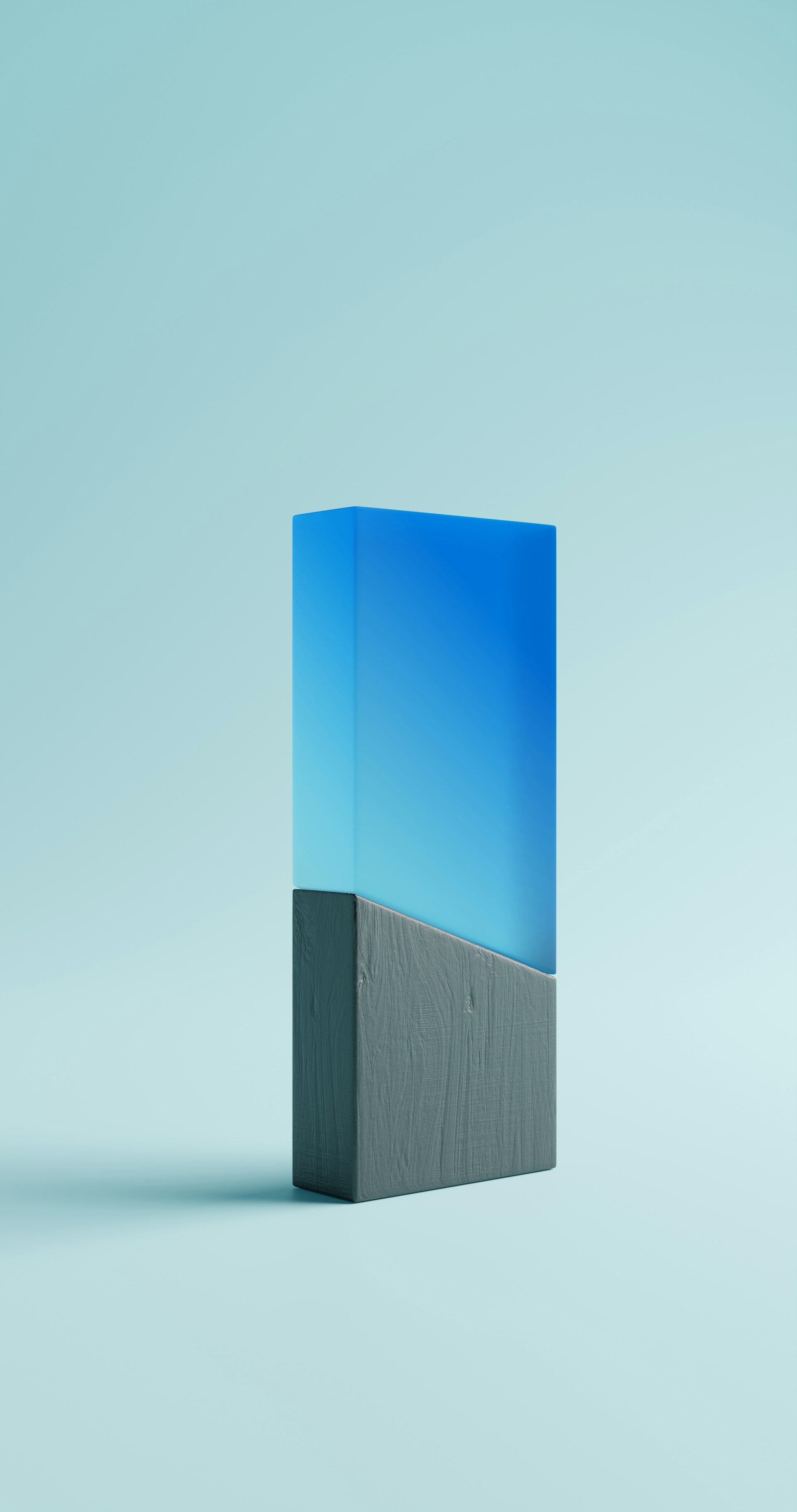 a block of concrete with a blue sky in the background