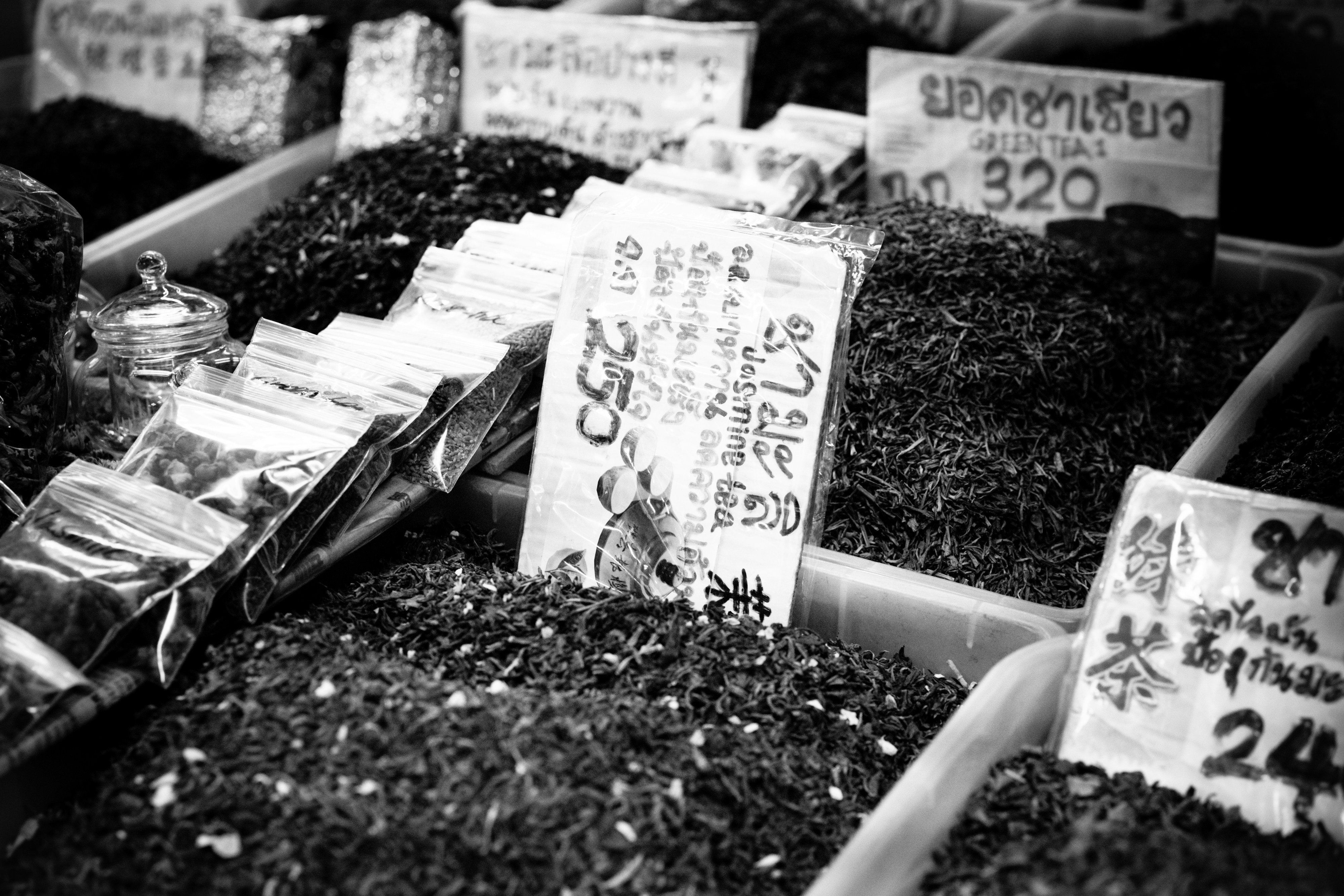 a display of various types of dried herbs