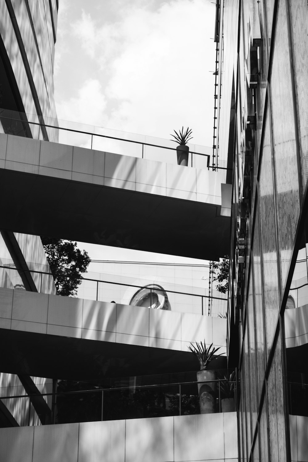 a black and white photo of a building