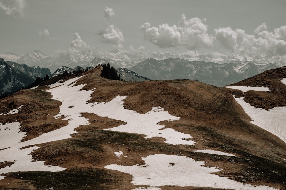 a snow covered mountain with a few clouds in the sky