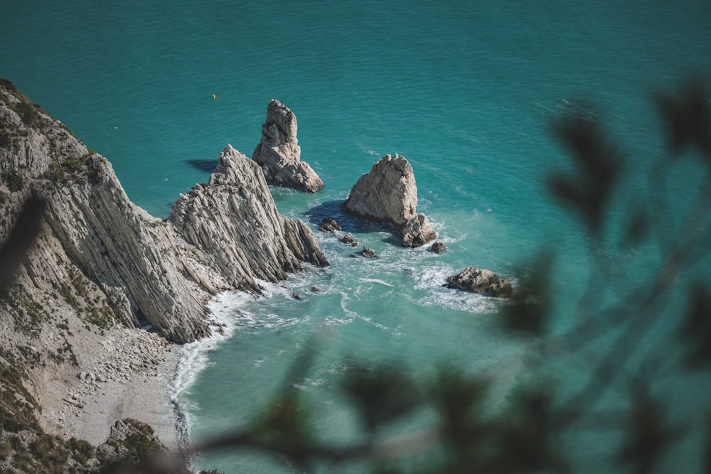 a view of the ocean from a high point of view