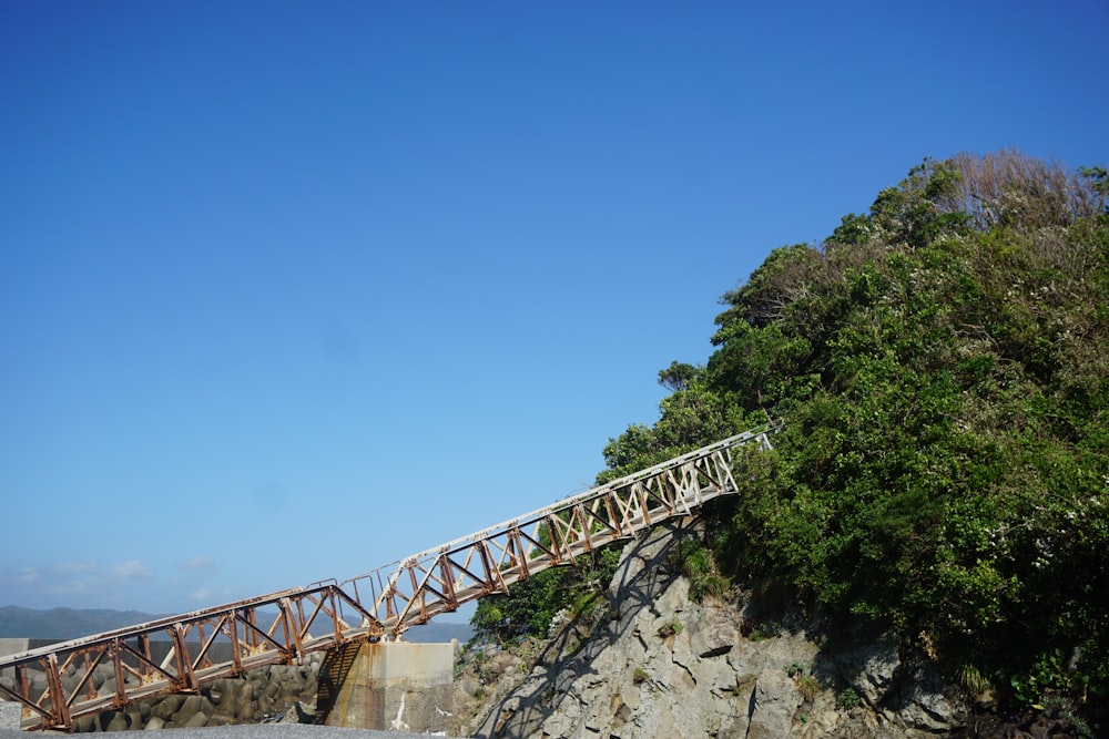 a wooden bridge over a body of water