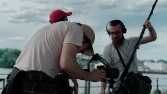 a couple of men standing next to each other