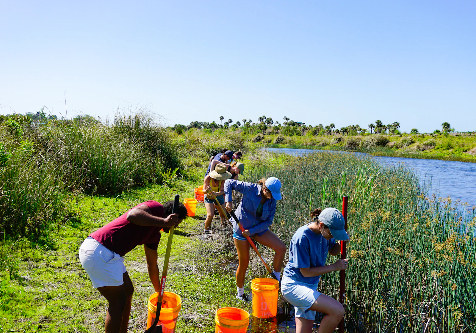 Volunteers working together in the community