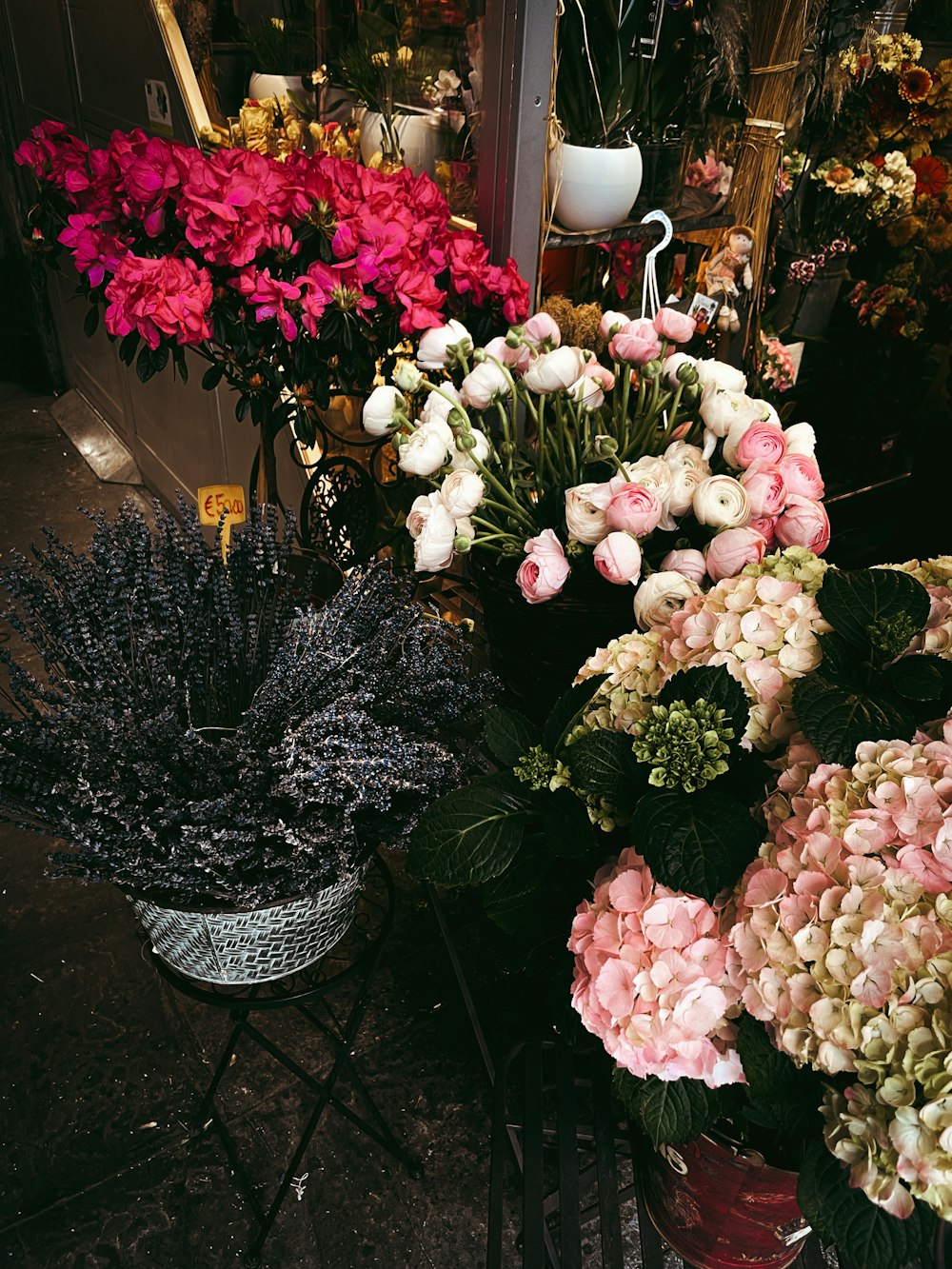 a bunch of flowers that are on a table