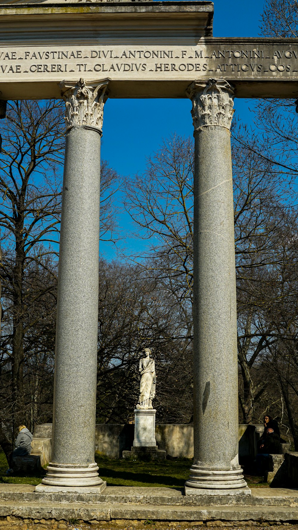 a couple of large pillars sitting next to each other