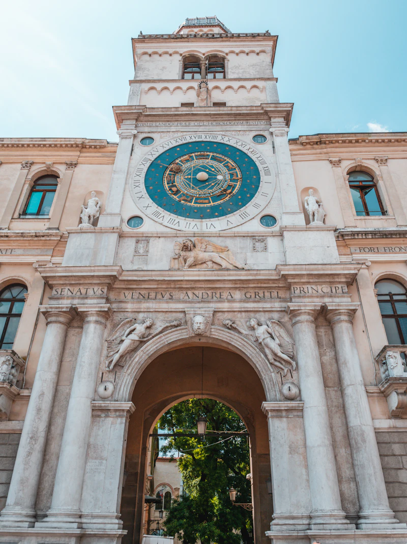 Historic clock building in the centre of Padua, Italy