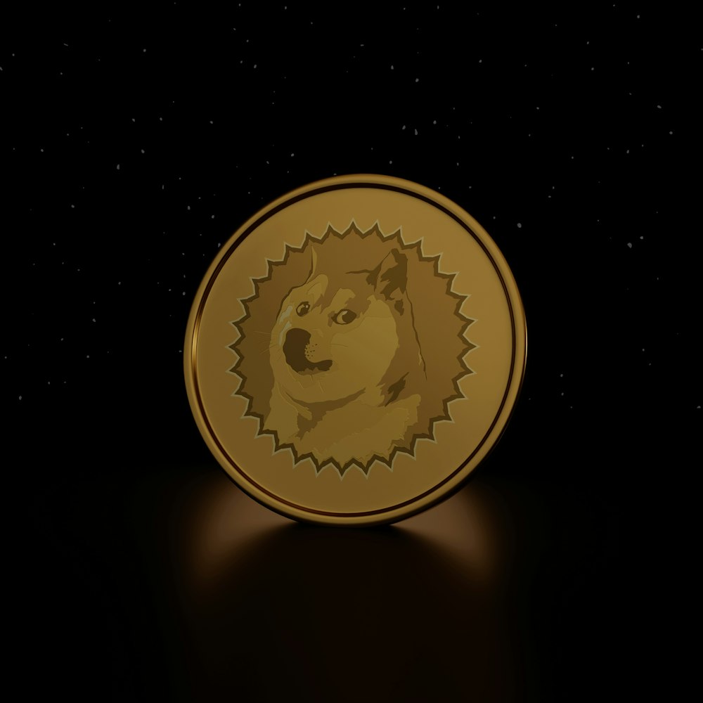 Der Kopf eines Hundes wird in der Mitte eines Kreises dargestellt