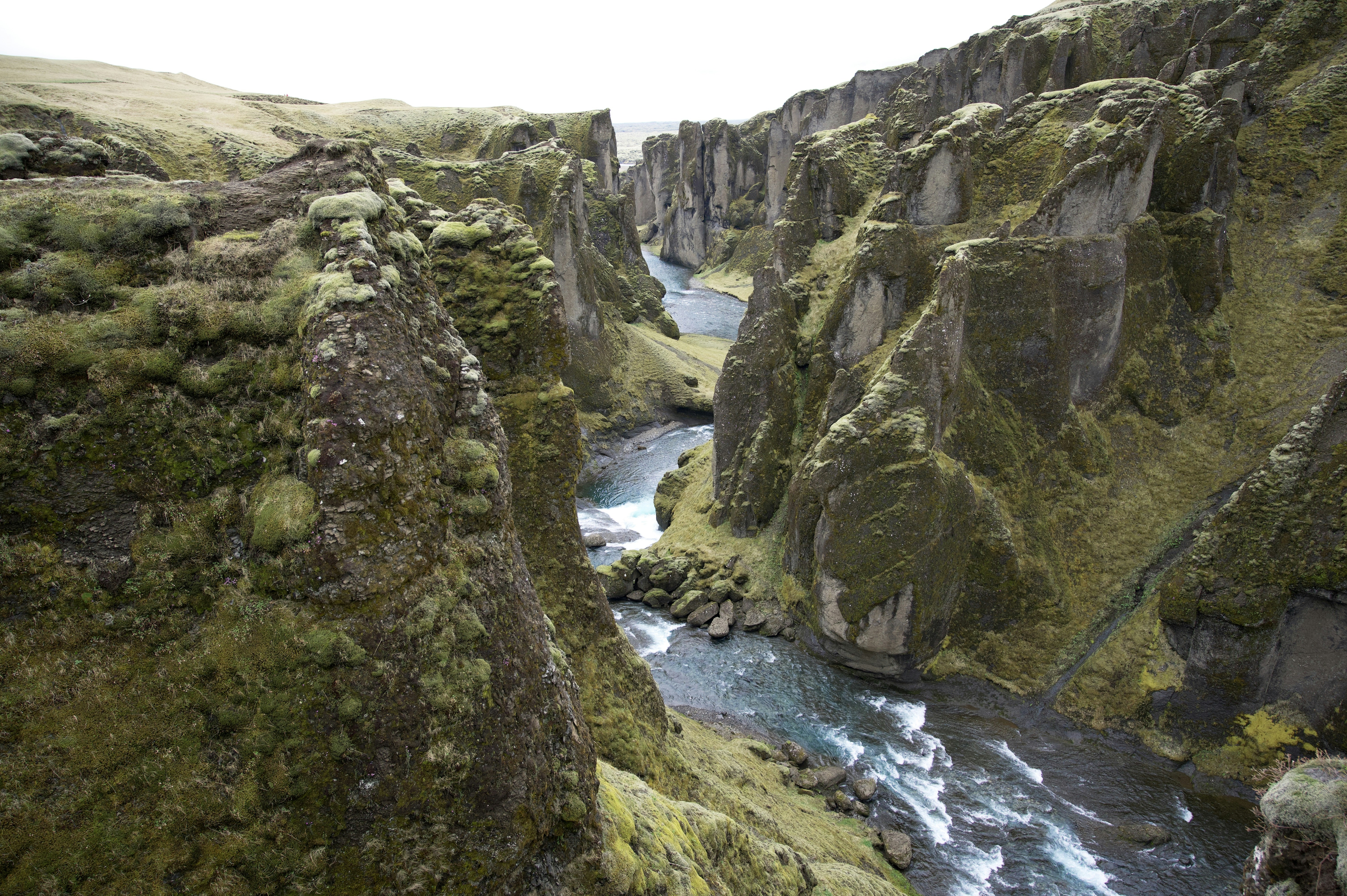Un río que atraviesa un exuberante cañón verde foto – Imagen de ...