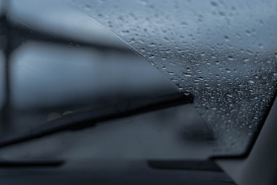 rain drops on the windshield of a car
