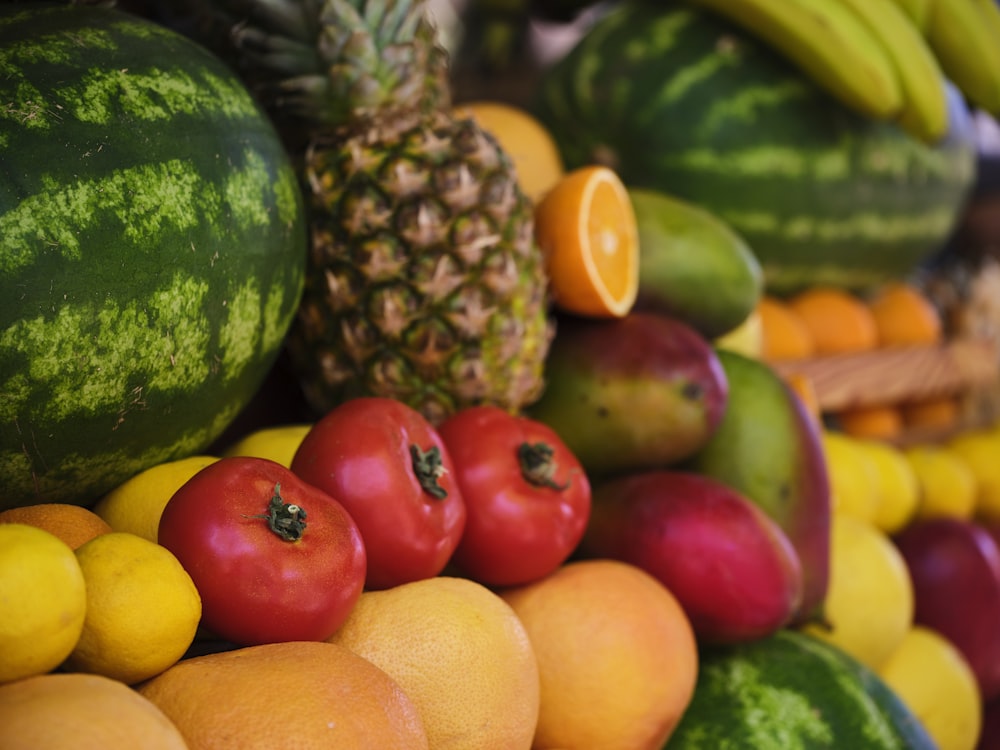 a variety of fruits and vegetables on display