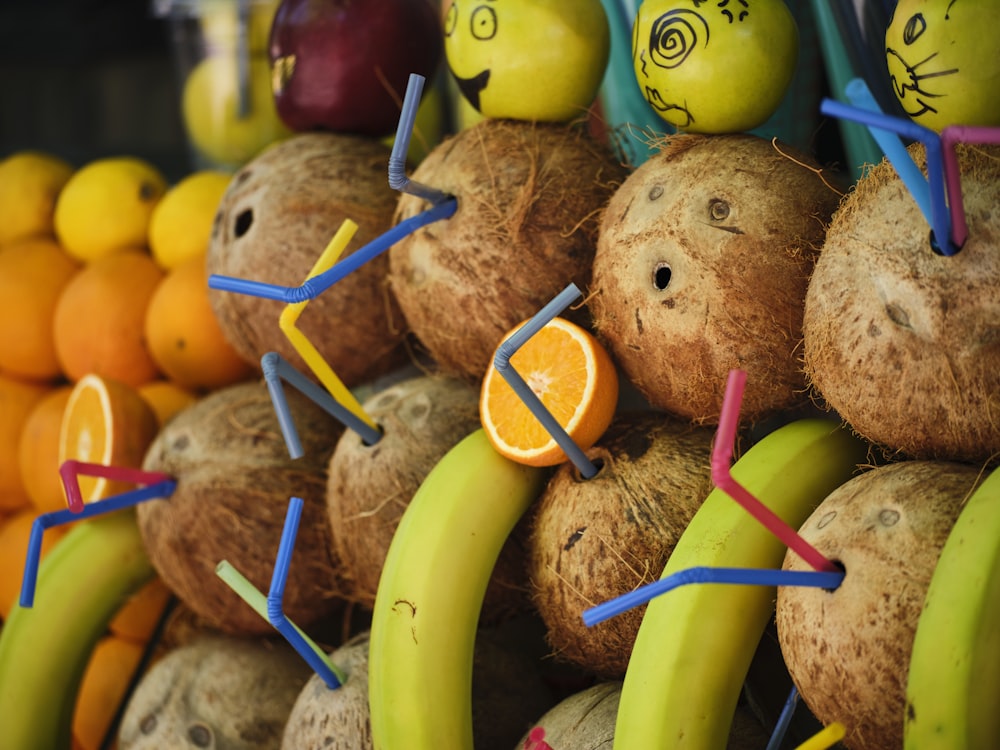 a bunch of fruit that is on display