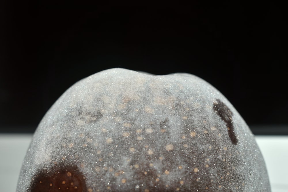 a close up of a piece of food on a table