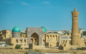 a large building with a blue dome on top of it