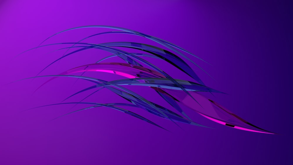 a purple background with a blue and pink design