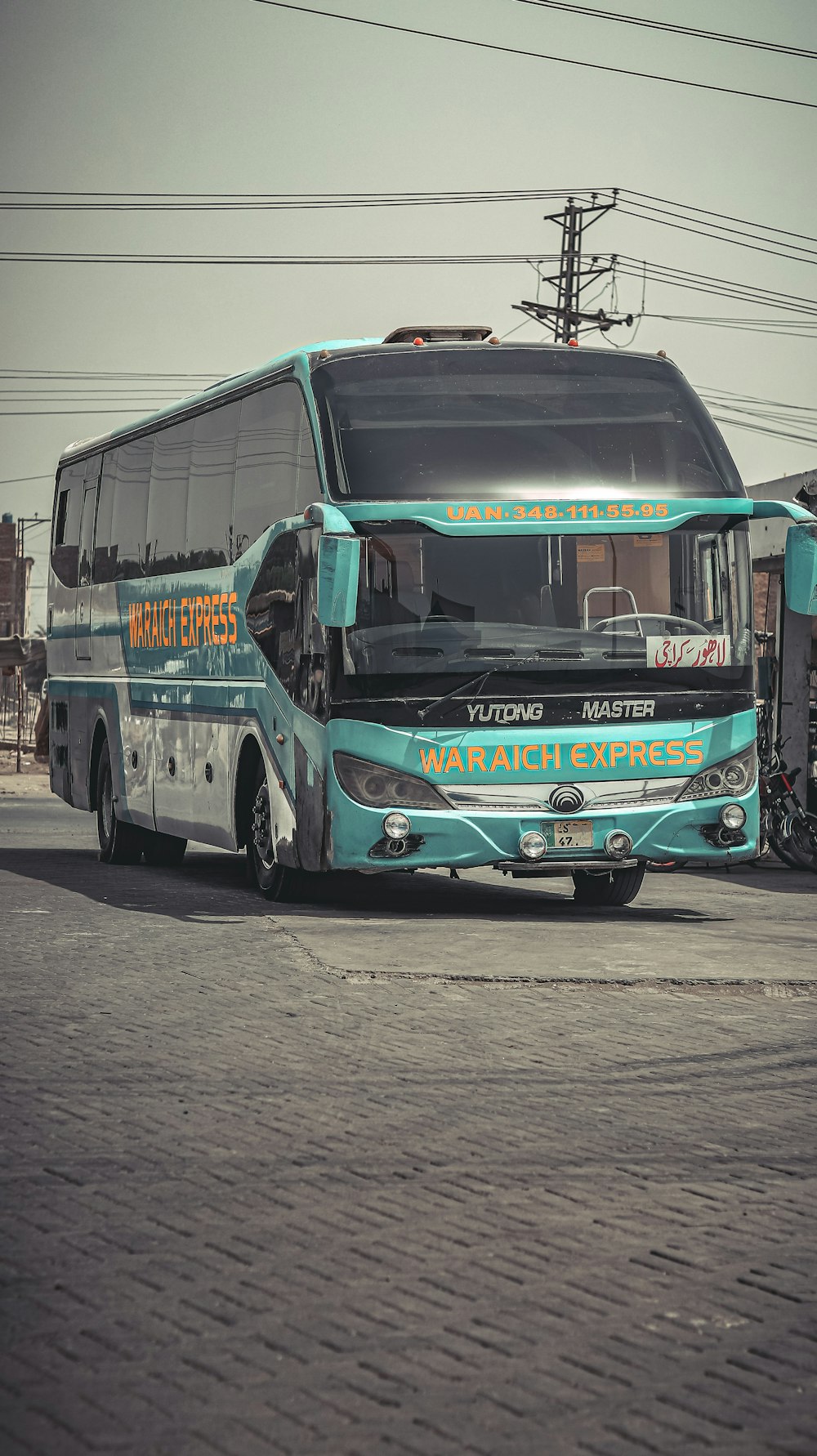 a bus that is sitting in the street