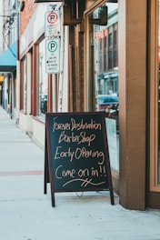 a sign that is on the side of a building