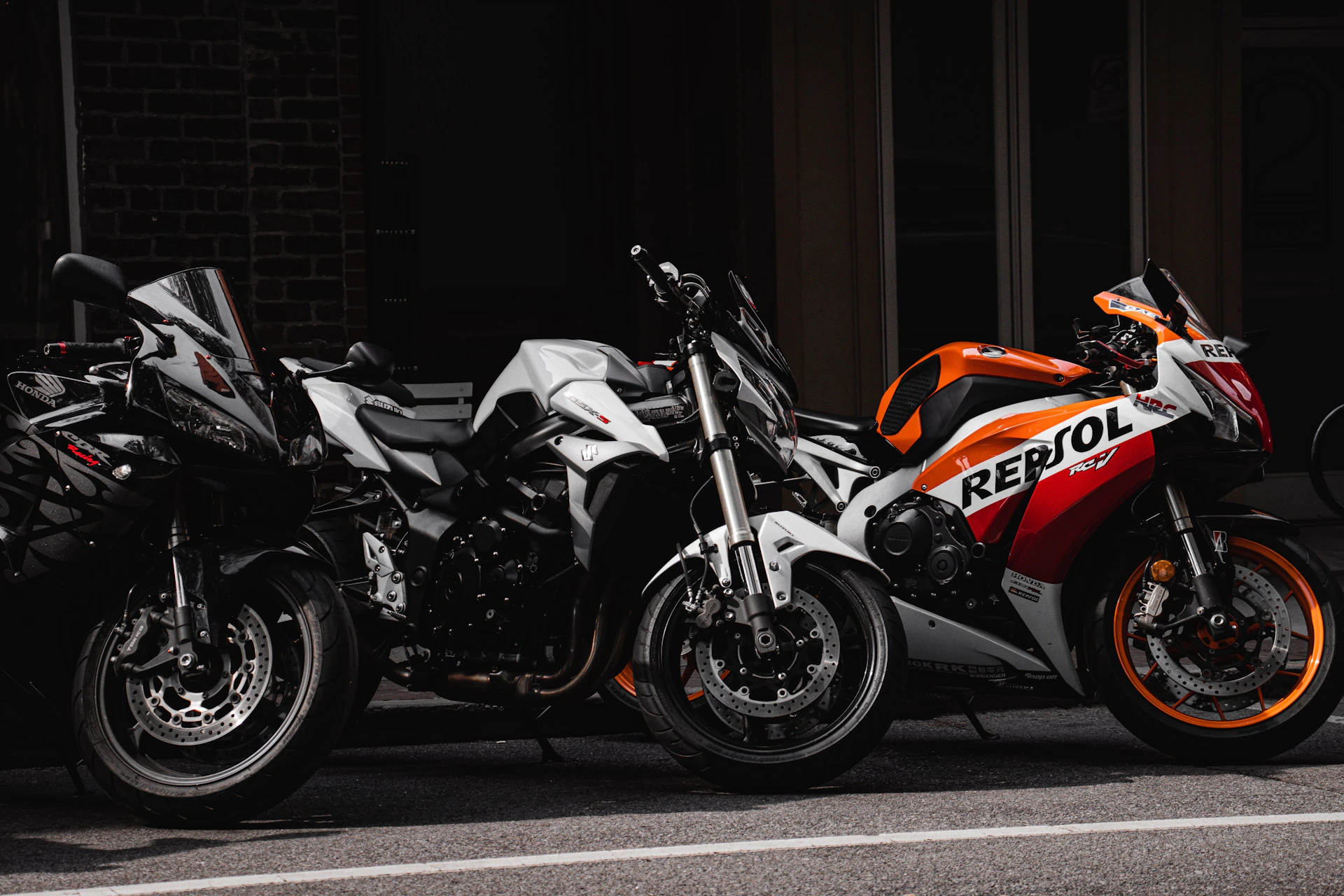 a couple of motorcycles parked next to each other