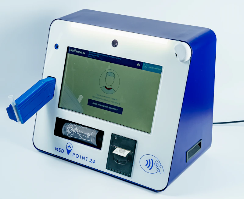 Self-service biometric kiosk combining face card and fingerprint readers