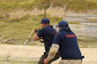 a couple of men standing next to each other