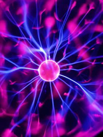 a close up of a purple and blue object