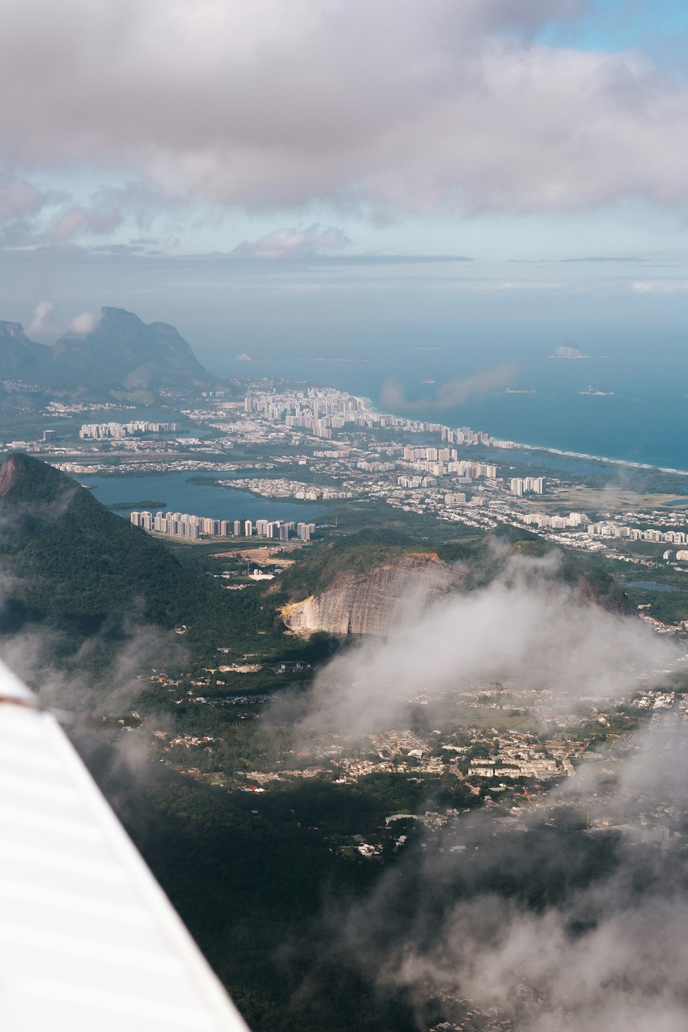 a view of a city from a plane