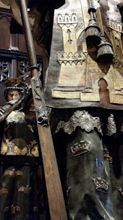 A close-up of a detailed 1:1 scale statue from a popular game, showcasing intricate craftsmanship.