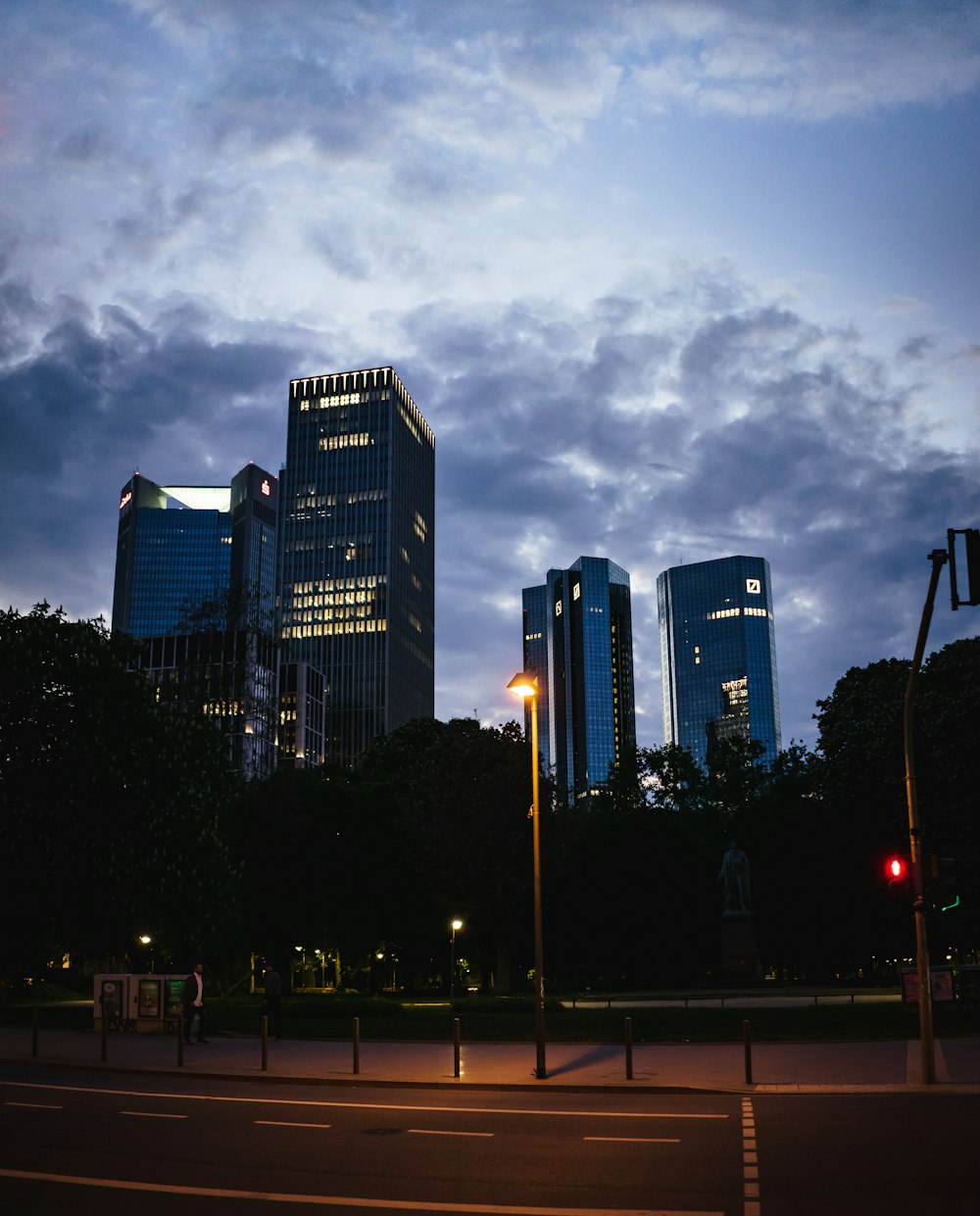 a view of a city at night