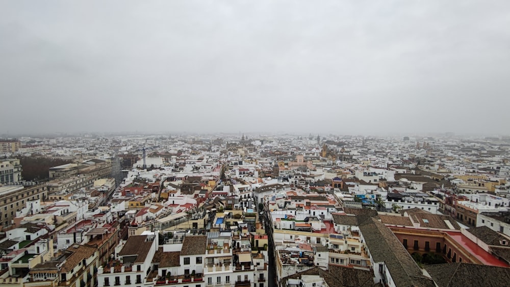 a view of a city from the top of a building