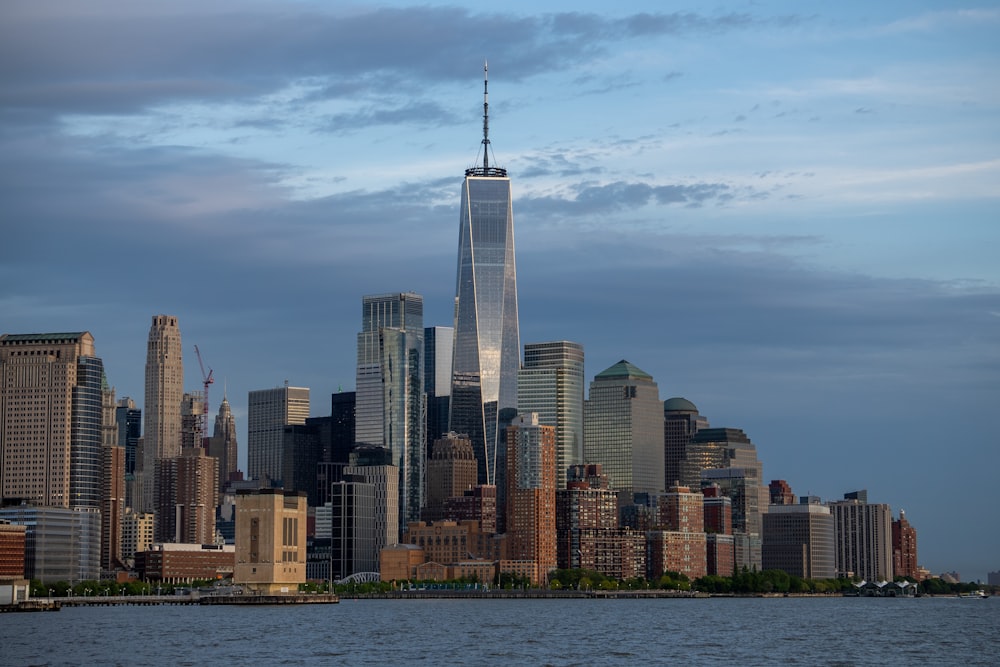 a view of a large city with a very tall building