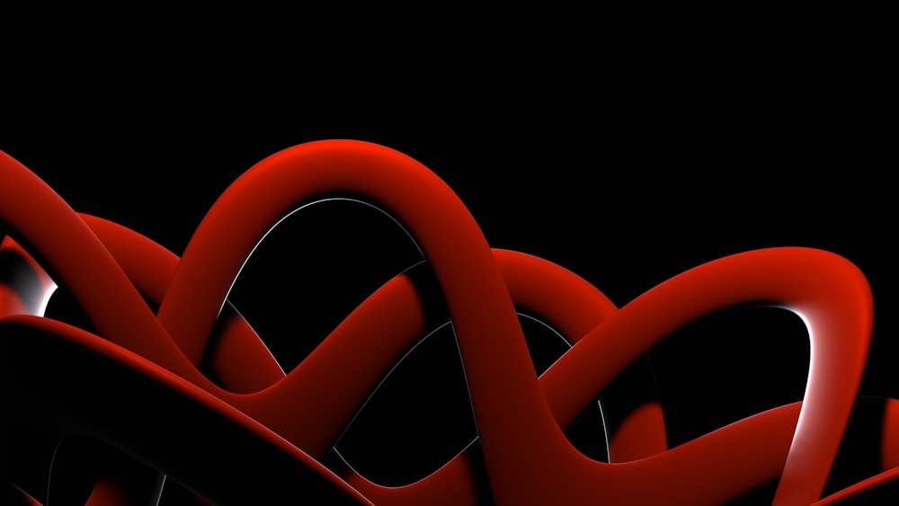 a black and red abstract background with curves