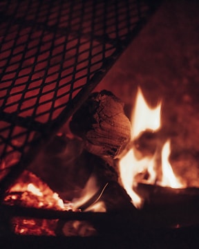 a close up of a fire in a fireplace
