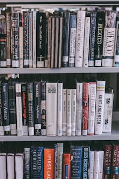 a book shelf filled with lots of books