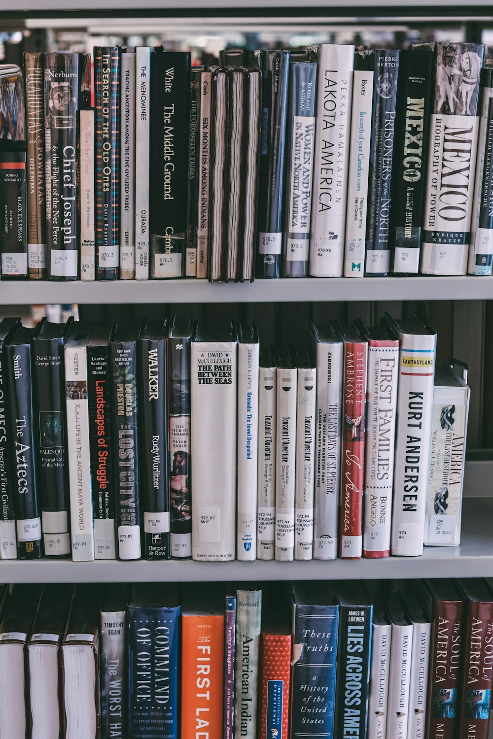 a book shelf filled with lots of books