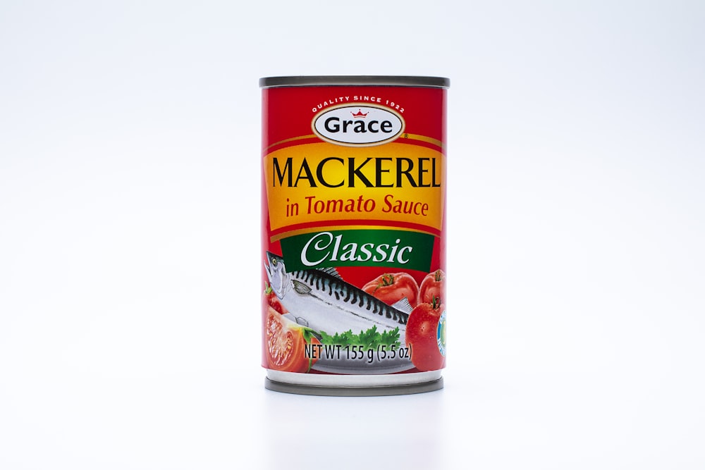 a can of mackerel in tomato sauce