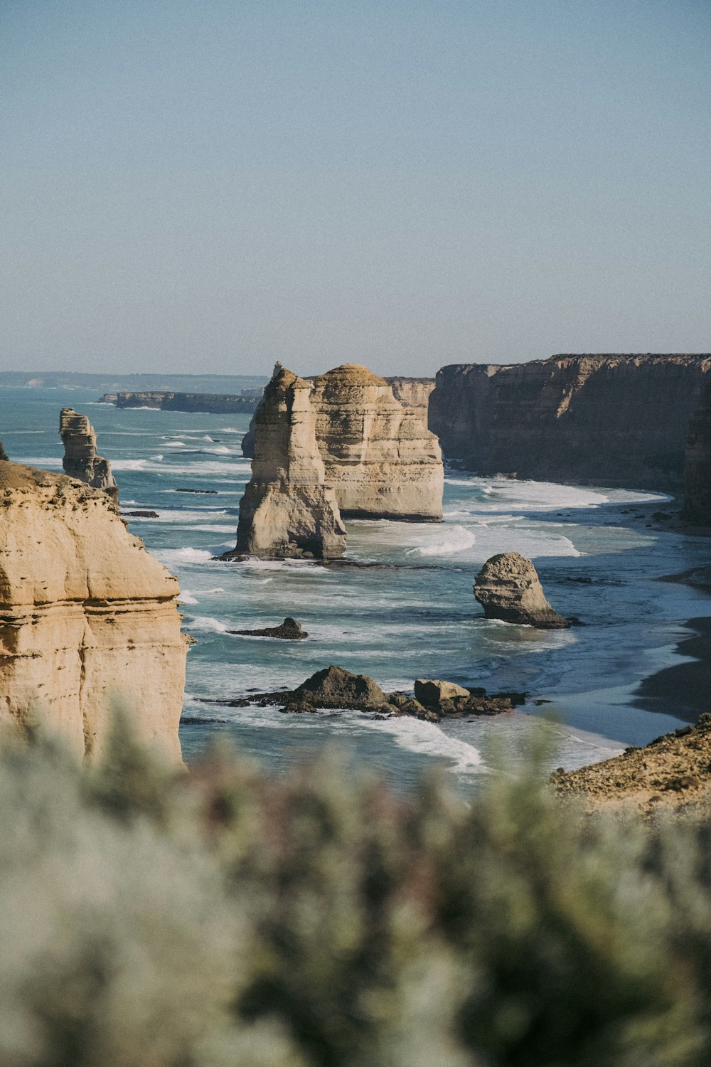 a view of the ocean from a cliff