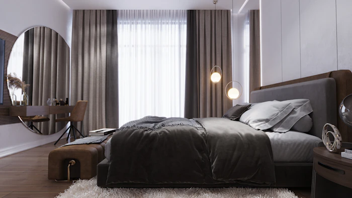 Schlafzimmer zum ruhigen Innenhof