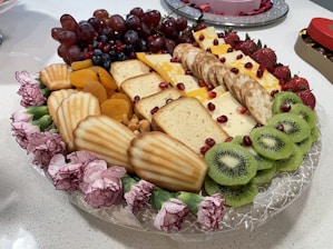 A beautifully arranged gourmet platter with fresh seasonal ingredients