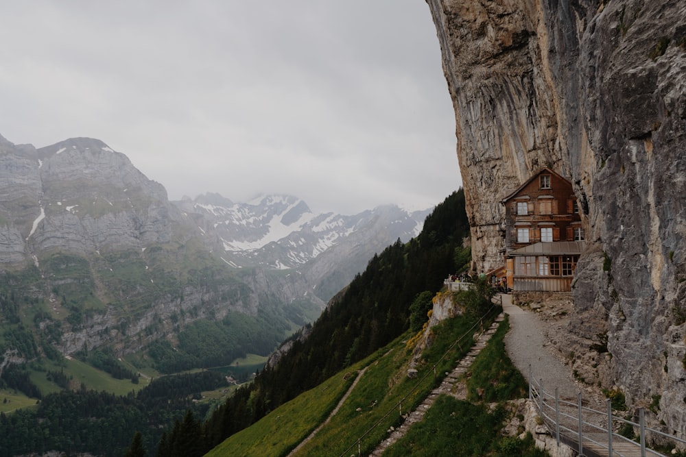 a house built into the side of a cliff