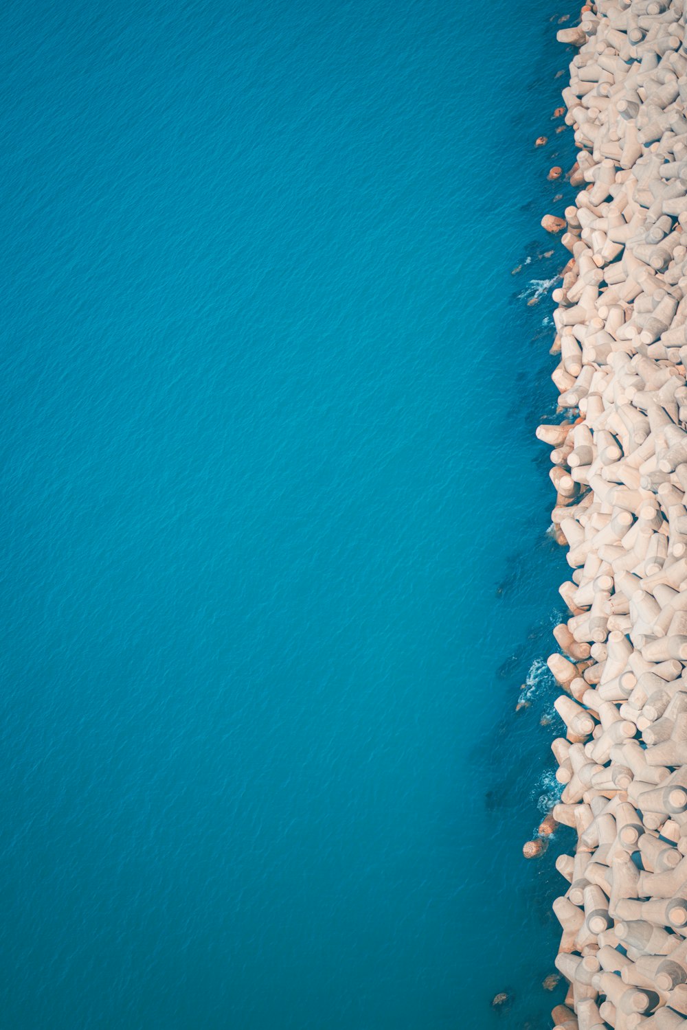 an aerial view of a body of water