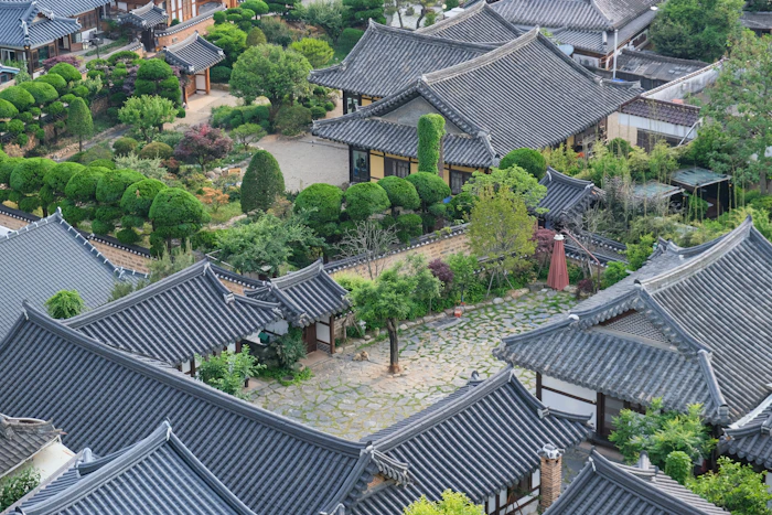 Techos de las casas tradicionales de la aldea Hanok de Jeonju