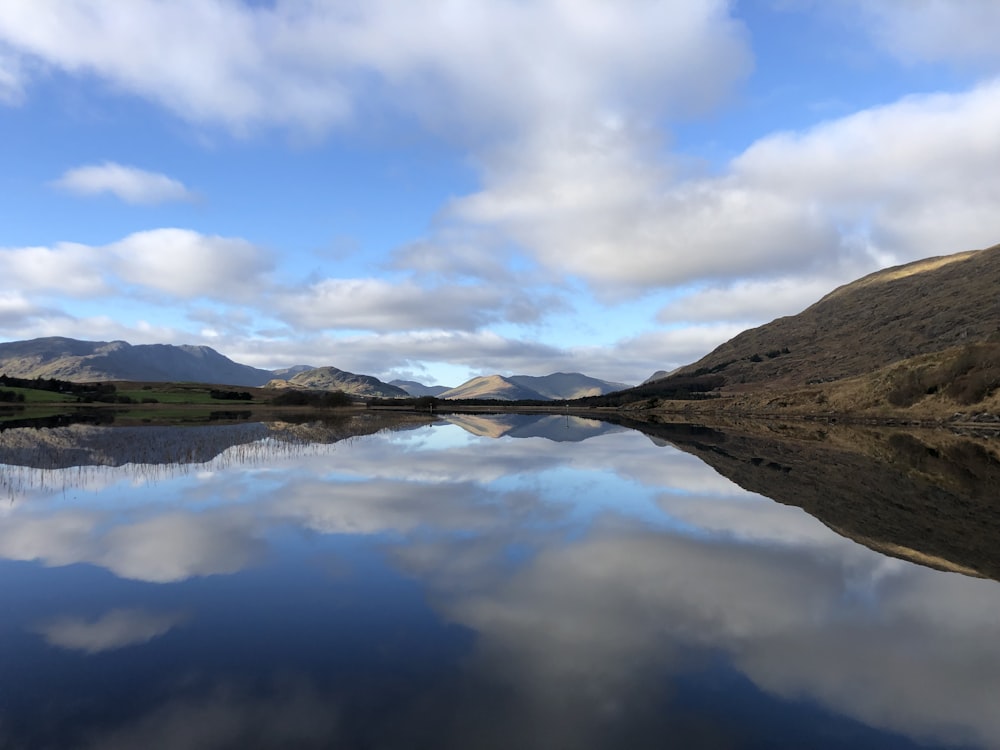 a large body of water surrounded by mountains