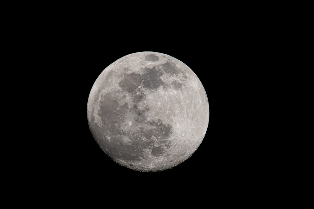 Una luna piena è vista nel cielo scuro