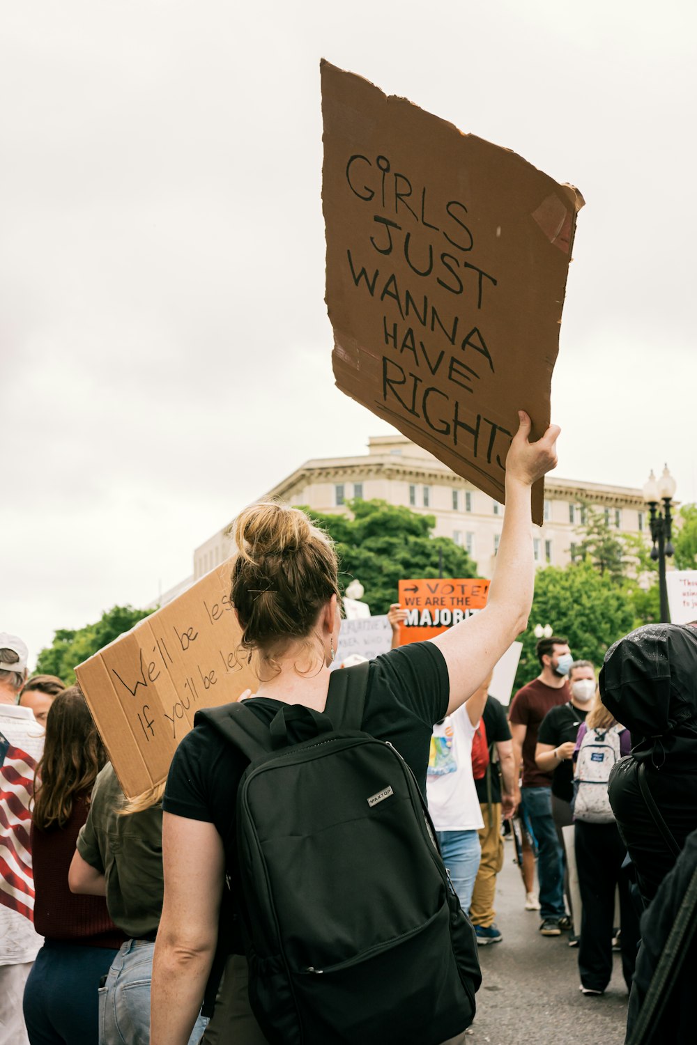 a person holding a sign