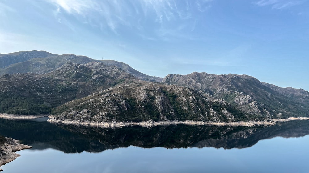 a large body of water surrounded by mountains