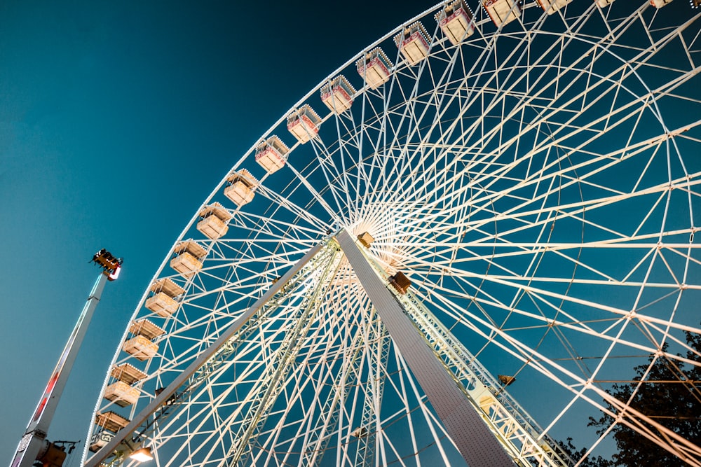 a large ferris wheel on a clear day