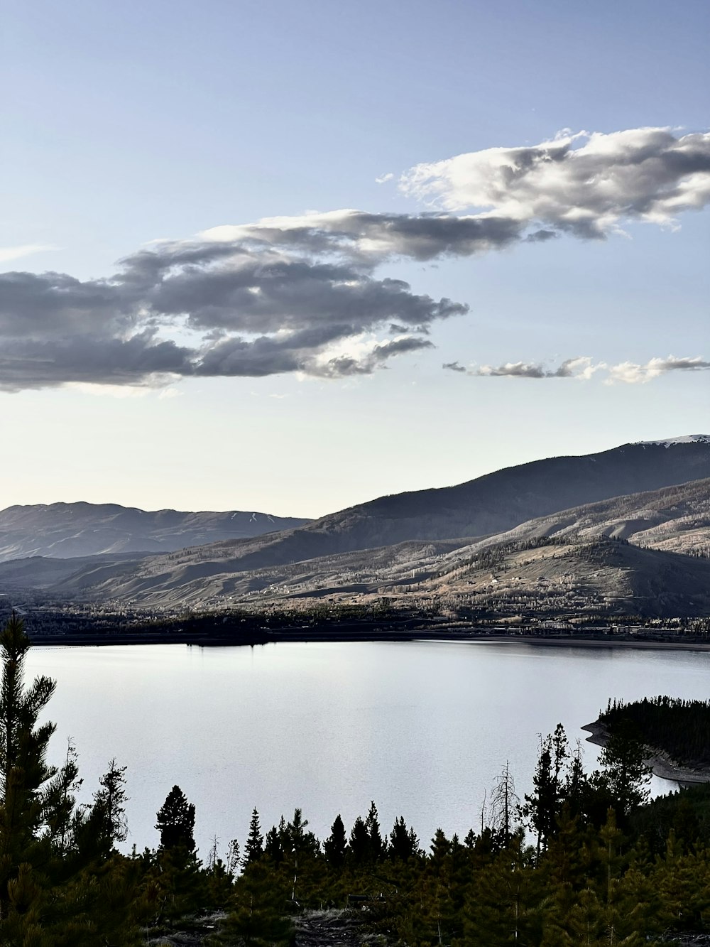 a large body of water surrounded by mountains