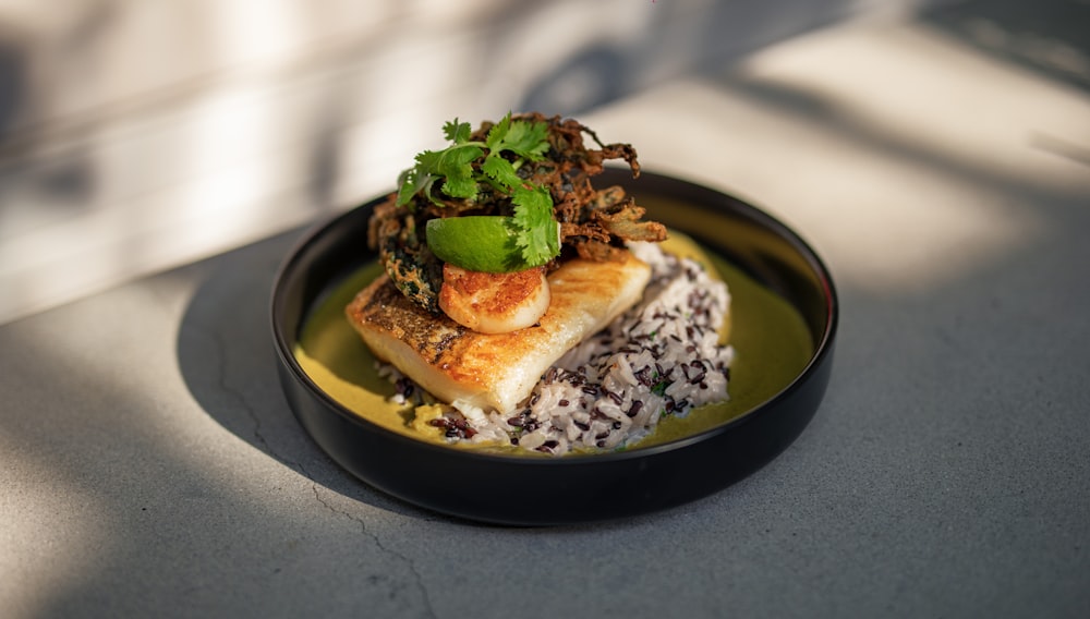 a plate of food on a table