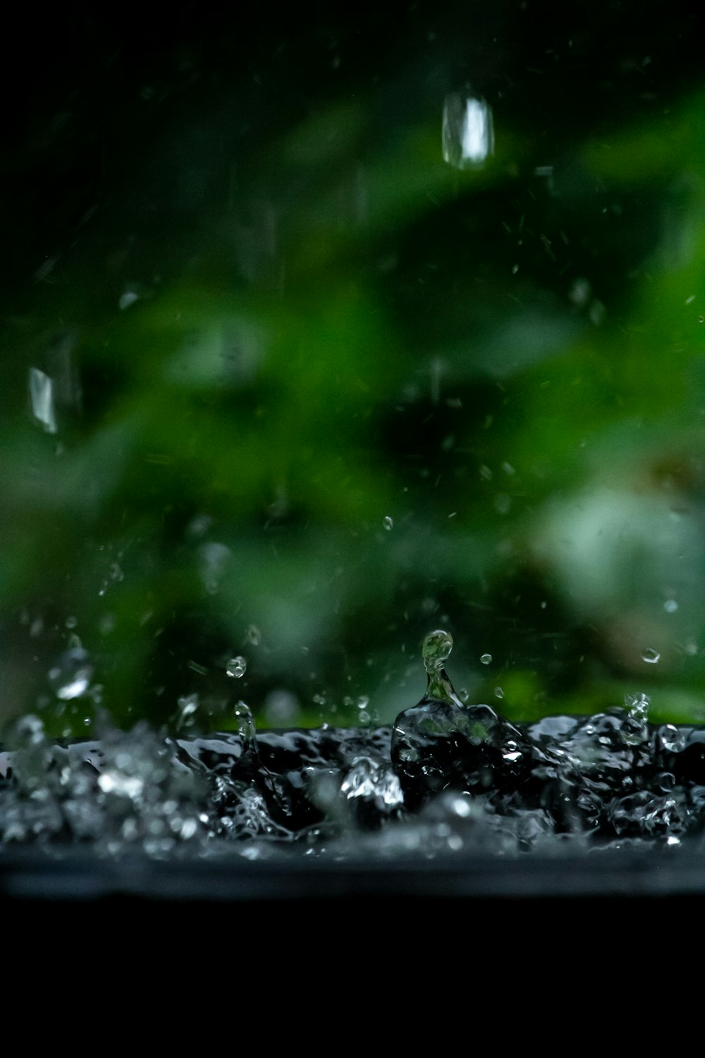 a close up of water droplets on a window